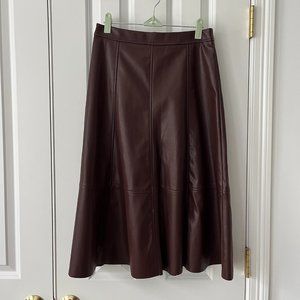 VEGAN LEATHER MIDI SKIRT